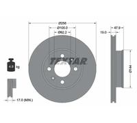 2x Brake disc internally vented 92144700 TEXTAR for HYUNDAI GETZ
