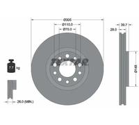 2x Brake disc internally vented 92145003 TEXTAR for ALFA ROMEO BRERA SPIDER 159