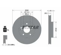 2x Brake disc internally vented 92146603 TEXTAR for HONDA ACCORD VII