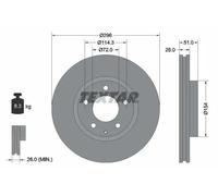 2x Brake disc internally vented 92148100 TEXTAR for MAZDA MPV Mk II
