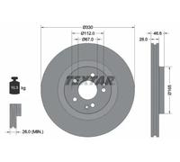 2x Brake disc internally vented 92151005 TEXTAR for MERCEDES-BENZ C-CLASS Coupe