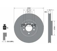 2x Brake disc internally vented 92155403 TEXTAR for FIAT CROMA
