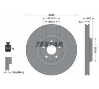 2x Brake disc internally vented 92160505 TEXTAR for AUDI TT TT Roadster