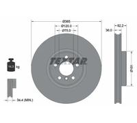 TEXTAR 92161005 Brake disc