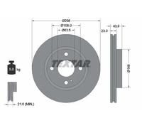 Textar Brake Discs 92176005 - 2x Front Internally Vented for Ford Fiesta Ka+