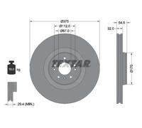 2x Brake disc internally vented 92176603 TEXTAR for MERCEDES-BENZ GL-CLASS