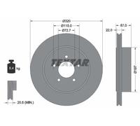 Brake Disc TEXTAR 92177205 for CHRYSLER DODGE LANCIA