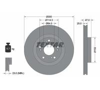 2x Brake disc internally vented 92177903 TEXTAR for HONDA CR-V Mk II