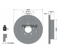2x Brake disc internally vented 92180903 TEXTAR for MAZDA CX-7