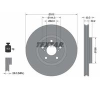 2x Brake disc internally vented 92185603 TEXTAR for LEXUS LS