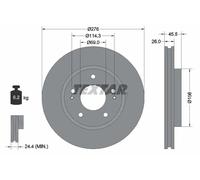 2x Brake disc internally vented 92198203 TEXTAR for MITSUBISHI SPACE RUNNER