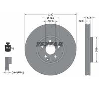 2x Brake disc internally vented 92198805 TEXTAR for MERCEDES-BENZ E-CLASS