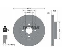 2x Brake Discs Front Vented Fits Aston Martin Cygnet Toyota iQ TEXTAR 92199900