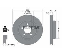 2x Brake disc internally vented 92203303 TEXTAR for JEEP DODGE