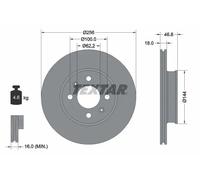 2x Brake disc internally vented 92204900 TEXTAR for HYUNDAI i20 I i20 II