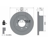 2x Brake disc internally vented 92205000 TEXTAR for KIA SORENTO I SORENTO I VAN