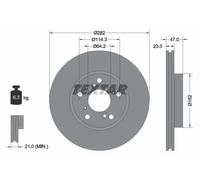 2x Brake disc internally vented 92227503 TEXTAR for HONDA ACCORD VII