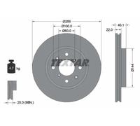 2x Brake disc internally vented 92232803 TEXTAR for SUZUKI SWIFT III