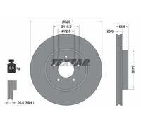 2x Brake disc internally vented 92235403 TEXTAR for CHRYSLER DODGE