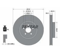 2x Brake disc internally vented 92236503 TEXTAR for SUBARU OUTBACK LEGACY IV