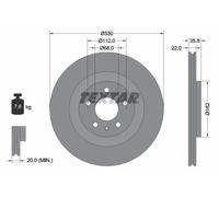 2x Brake disc internally vented 92238305 TEXTAR for AUDI PORSCHE VW