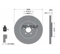 2x Brake disc internally vented 92241803 TEXTAR for AUDI A7 Sportback A6 C7