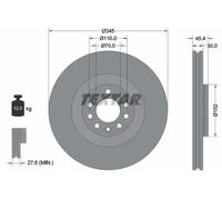2x Brake disc internally vented 92242403 TEXTAR for SAAB OPEL