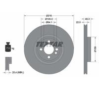 2x Brake disc internally vented 92255003 TEXTAR for MINI MINI Coupe MINI