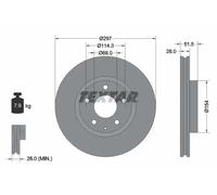 2x Brake disc internally vented 92257405 TEXTAR for MAZDA CX-5 6 Saloon 6 Estate