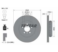 2x Brake disc internally vented 92265625 TEXTAR for BMW 3 4 Coupe 3 Gran Turismo
