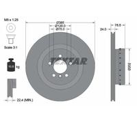 2x Brake disc internally vented 92266625 TEXTAR for BMW X6 X5