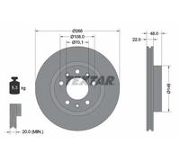 2x Brake disc internally vented 92269003 TEXTAR for PEUGEOT 308 II 308 SW II