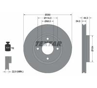 2x Brake disc internally vented 92269203 TEXTAR for NISSAN CUBE TIIDA Hatchback