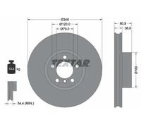 2x Brake disc internally vented 92269505 TEXTAR for BMW 7