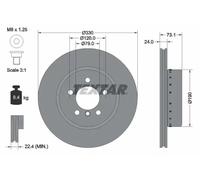 2x Brake disc internally vented 92269725 TEXTAR for BMW Z4 Roadster