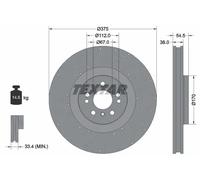 2x Brake disc internally vented 92279805 TEXTAR for MERCEDES-BENZ M-CLASS GLE