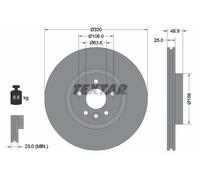 2x Brake disc internally vented 92282103 TEXTAR for FORD VOLVO