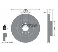2x Brake disc internally vented 92283205 TEXTAR for LAND ROVER RANGE ROVER IV