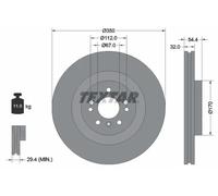 2x Brake disc internally vented 92284205 TEXTAR for MERCEDES-BENZ M-CLASS GLE