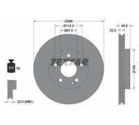 2x Brake disc internally vented 92287705 TEXTAR for MERCEDES-BENZ C-CLASS SLK
