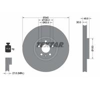 2x Brake disc internally vented 92289805 TEXTAR for VOLVO POLESTAR