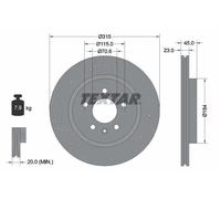 2x Brake disc internally vented 92290003 TEXTAR for OPEL ASTRA J Coupe