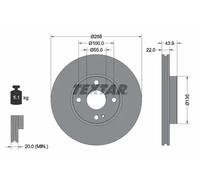 2x Brake disc internally vented 92300903 TEXTAR for MAZDA 2 Hatchback MX-5 IV