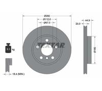 2x Brake disc internally vented 92305303 TEXTAR for BMW i3