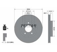 2x Brake disc internally vented 92314703 TEXTAR for HYUNDAI KIA