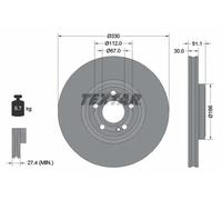 2x Brake disc internally vented 92323305 TEXTAR for MERCEDES-BENZ A-CLASS CLA