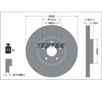 2x Brake disc internally vented 92337603 TEXTAR for MAZDA MX-30