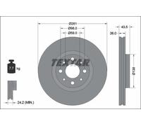 2x Brake disc internally vented 92344703 TEXTAR for ABARTH 500E Hatchback