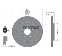 2x Brake disc internally vented 92347503 TEXTAR for HYUNDAI SANTA FE IV