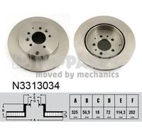 2x Brake disc internally vented N3313034 NIPPARTS for MAZDA CX-7 CX-9